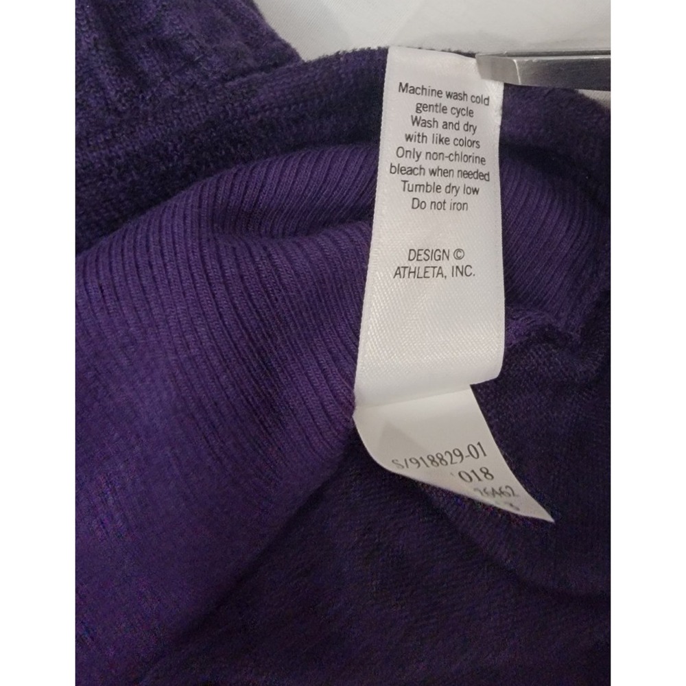 Athleta Full Zip Hoodie Sweatshirt Womens Large Purple Thumbholes Pockets EUC - Picture 12 of 16